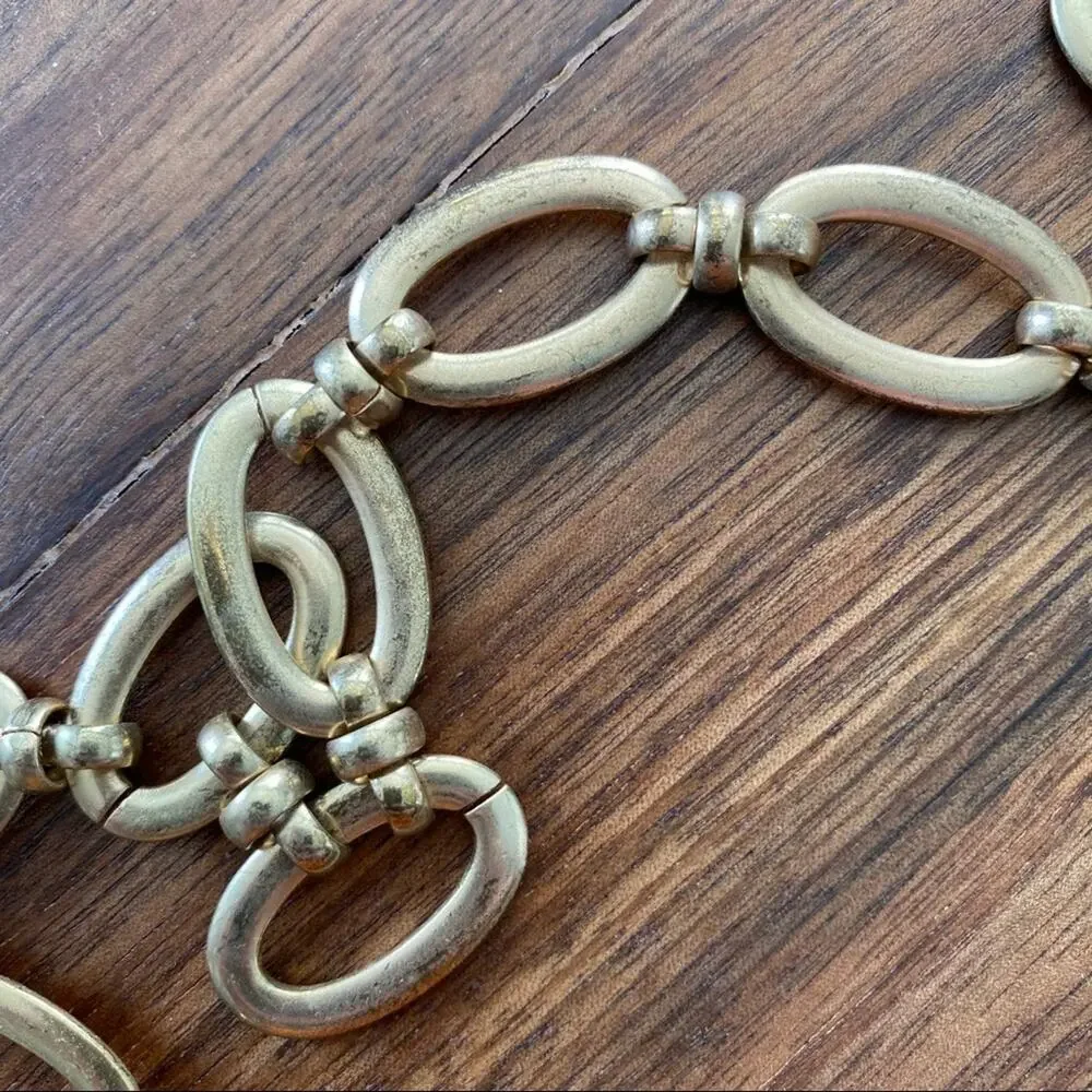 Chico’s long gold tone chain statement necklace